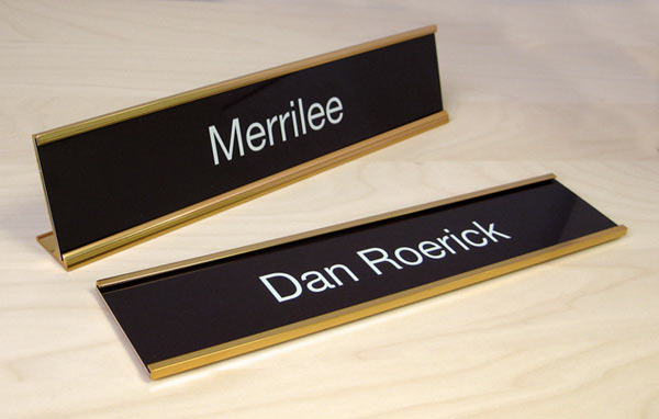 Earth tone office signs and corporate name plates